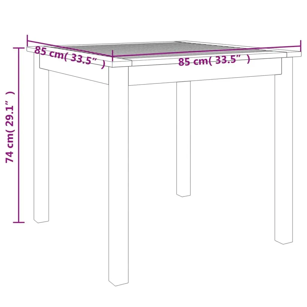 3 Piece Garden Dining Set Outdoor Furniture Solid Acacia Wood Brown Table Chairs