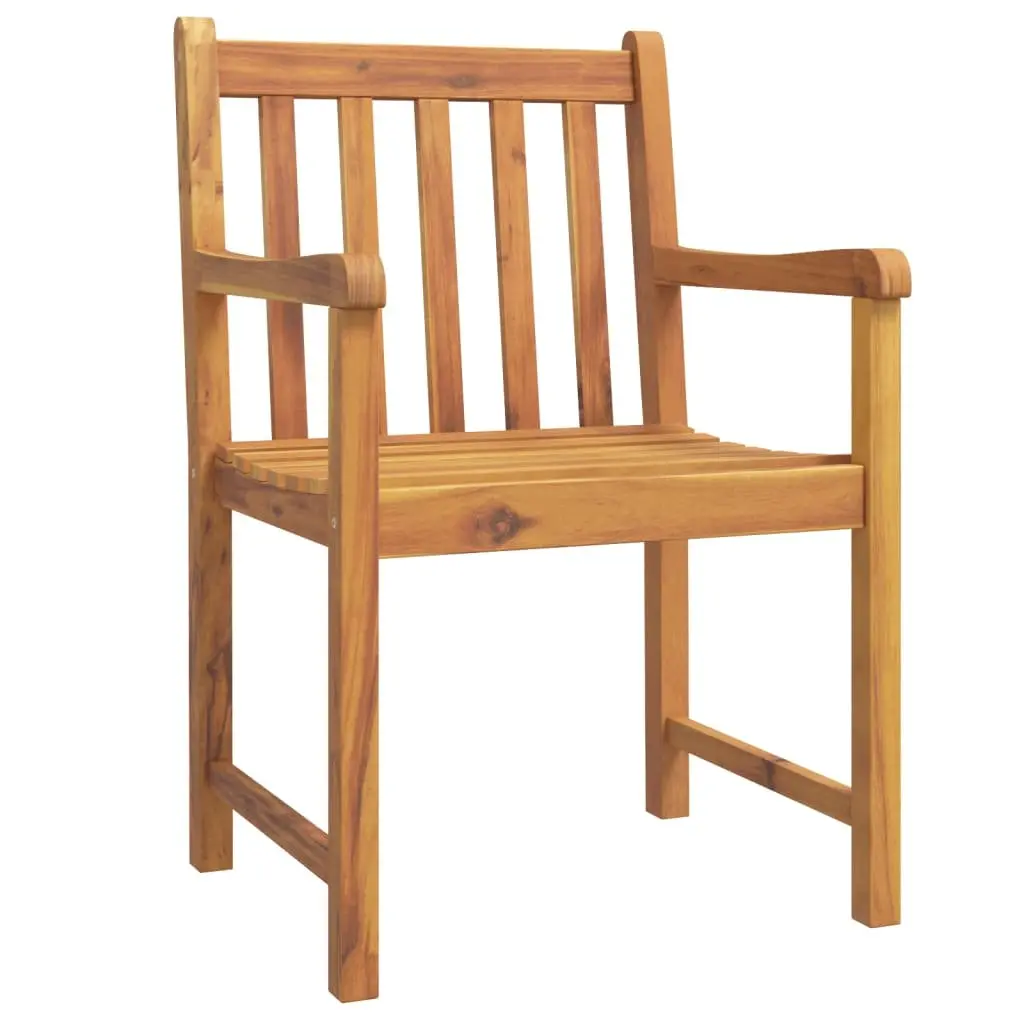 3 Piece Garden Dining Set Outdoor Furniture Solid Acacia Wood Brown Table Chairs