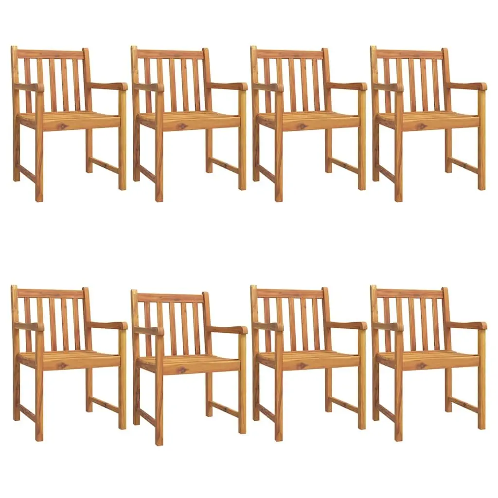 9 Piece Garden Dining Set Outdoor Furniture Solid Acacia Wood Brown