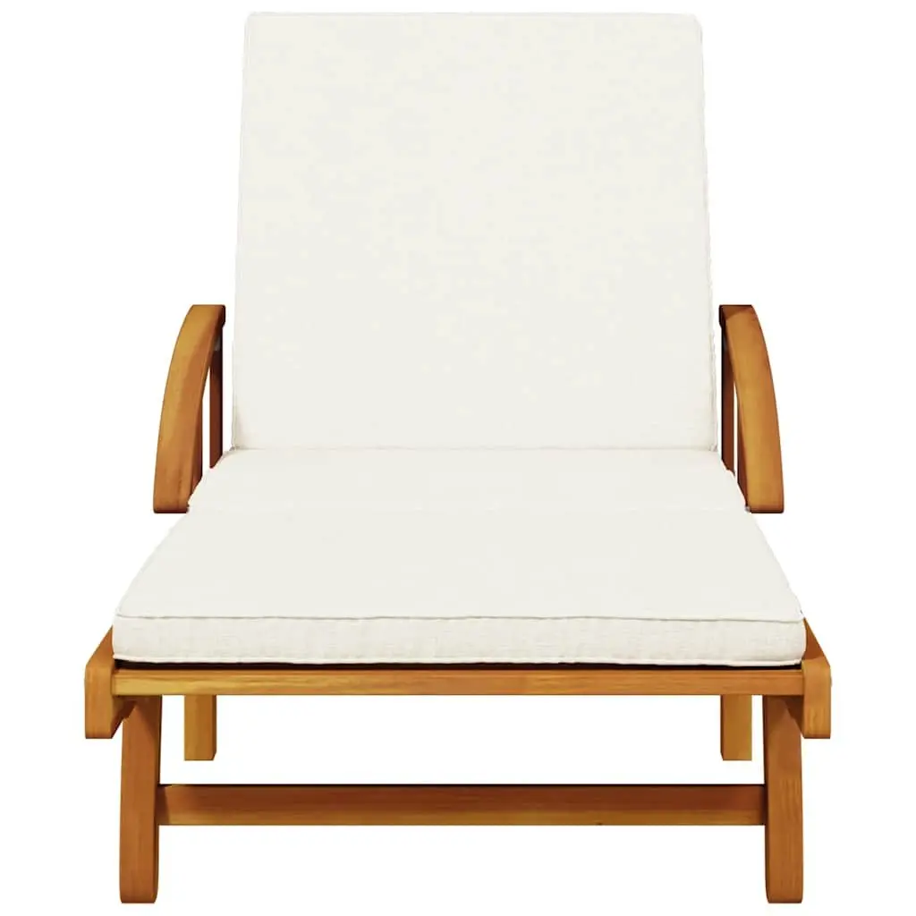 Sun Lounger with Pull-Out Table for Relaxation