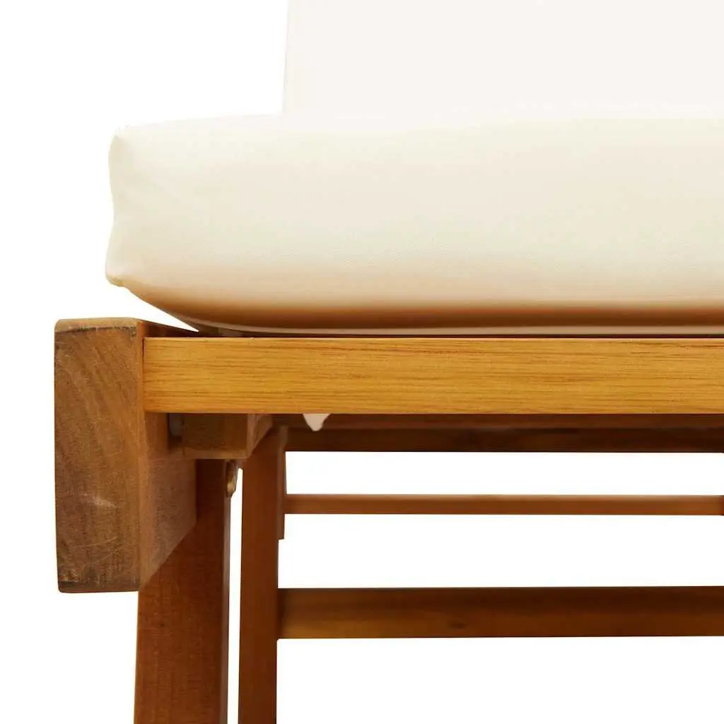 Sun Loungers Set 2 pcs Reclining Outdoor Solid Wood Acacia Brown with Pull Out Table