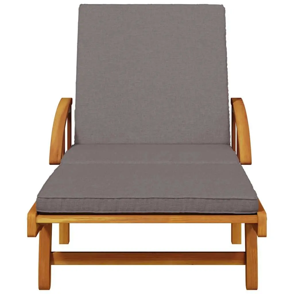 Sun Loungers Set 2 pcs Outdoor Furniture Solid Acacia Wood Brown
