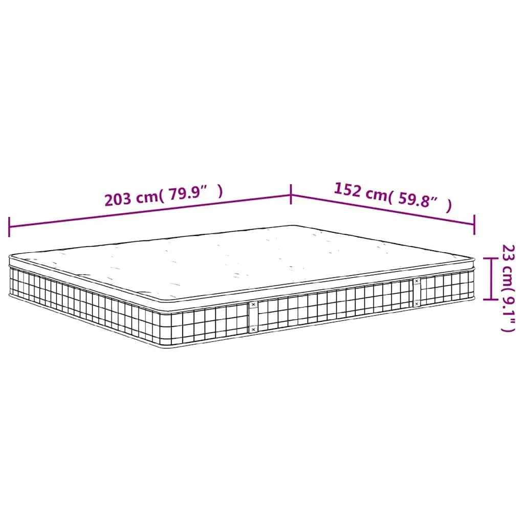 Queen Size Bonnell Spring Mattress 152x203 cm Medium Firmness Comfortable Sleep