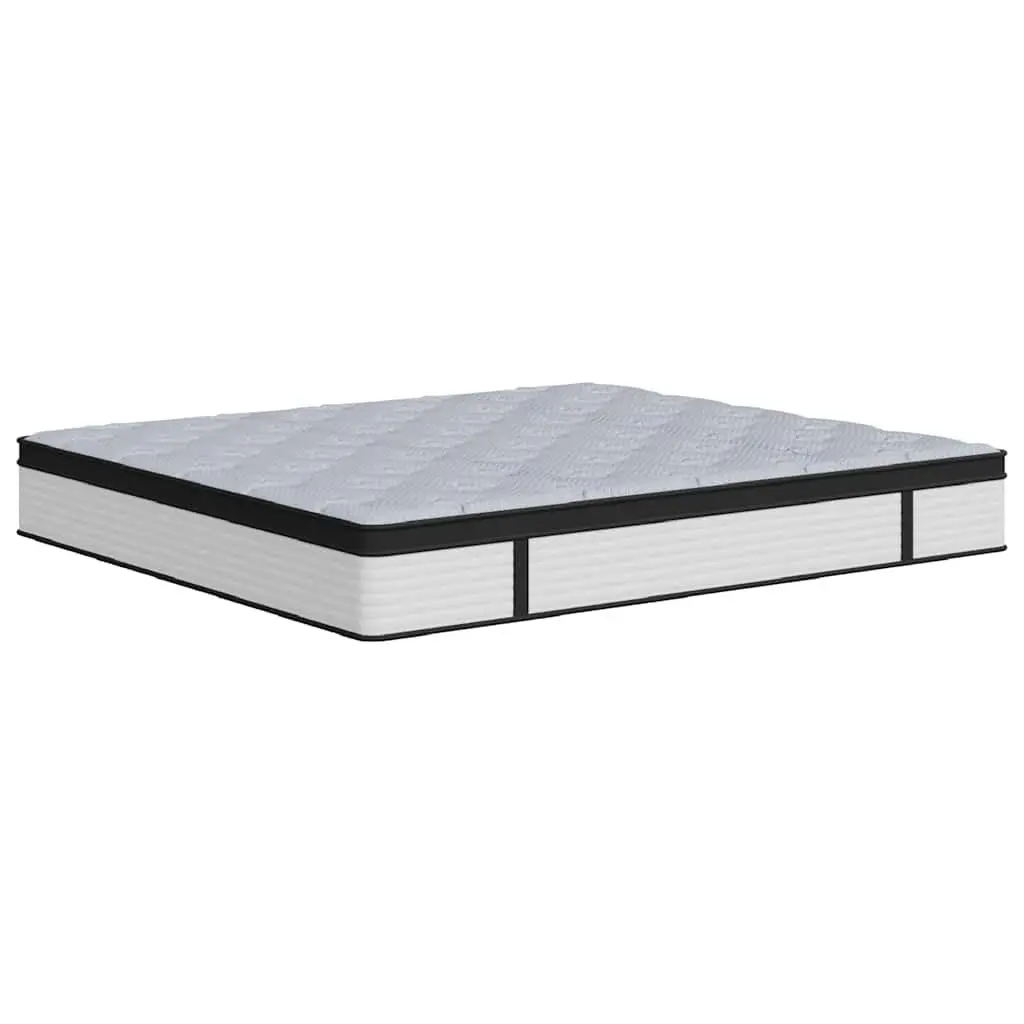 Pocket Spring Mattress Medium Firmness Queen Size 152x203 cm White 7 Zones Support