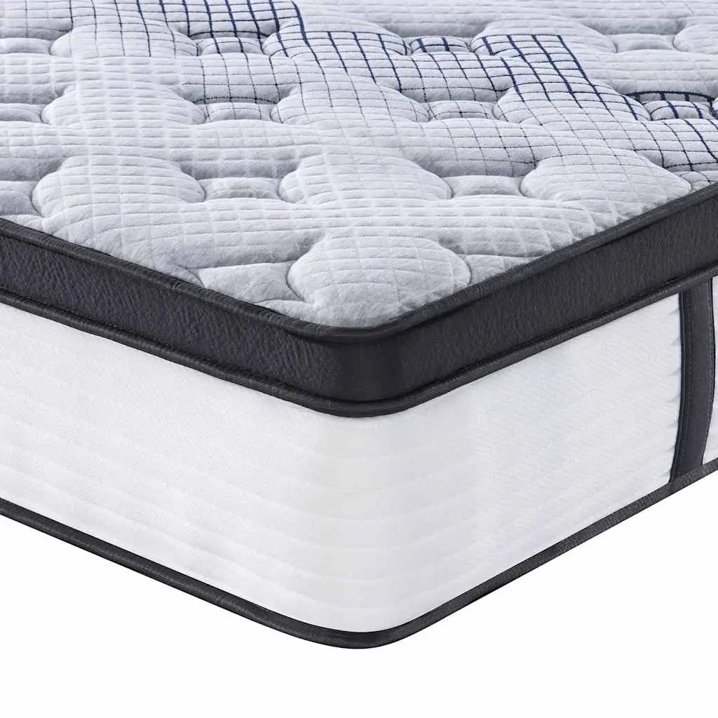 Pocket Spring Mattress Medium Firmness Queen Size 152x203 cm White 7 Zones Support