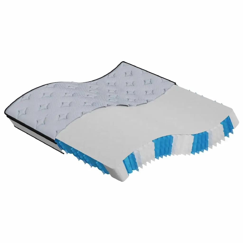 Pocket Spring Mattress Medium Firmness King Size 183x203 cm 7-Zone Support White
