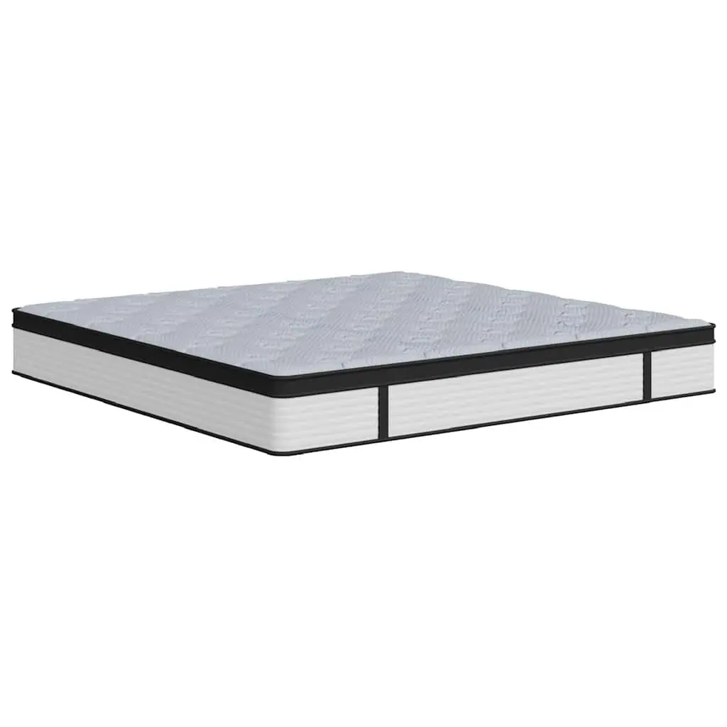 Pocket Spring Mattress Medium Firmness King Size 183x203 cm 7-Zone Support White