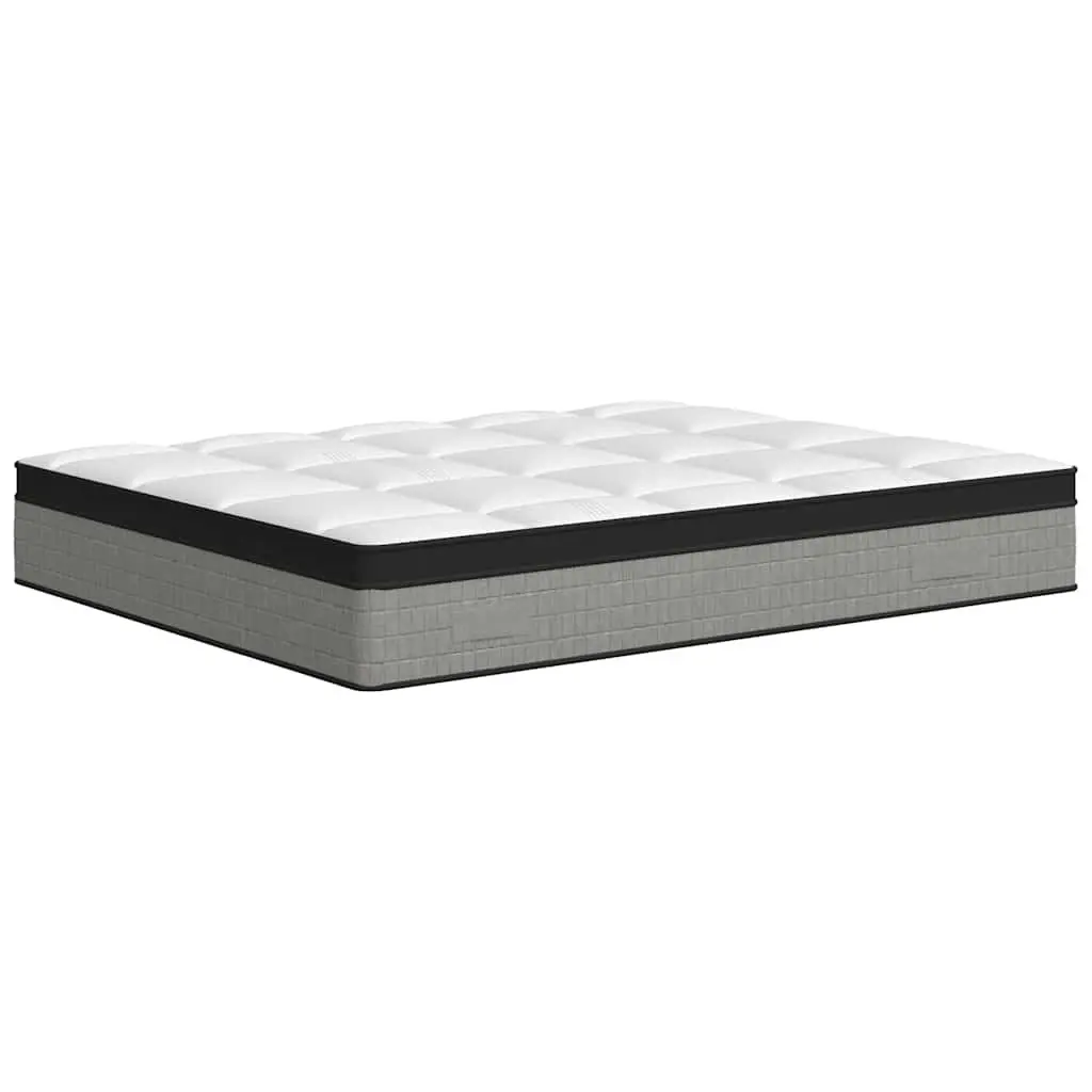 Medium Plus Pocket Spring Mattress Queen Size 152x203cm White Fabric Cover Sleep Support