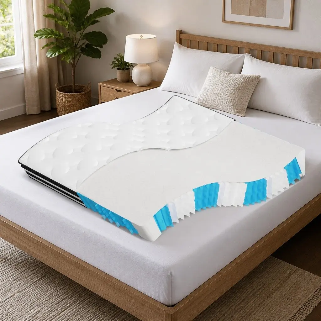 Pocket Spring Mattress Medium Firmness King Size 183x203cm 7 Zones Support White
