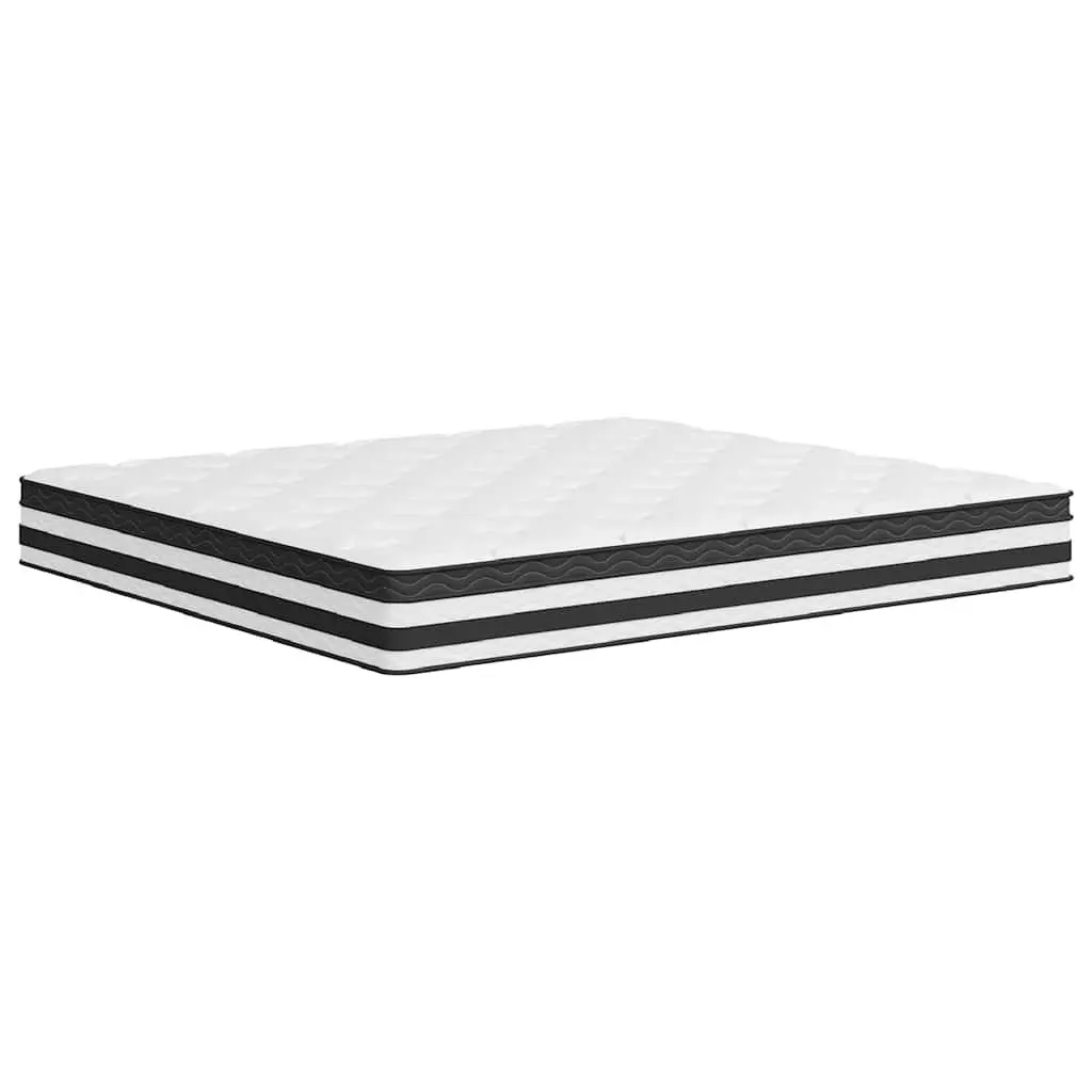 Pocket Spring Mattress Medium Firmness King Size 183x203cm 7 Zones Support White