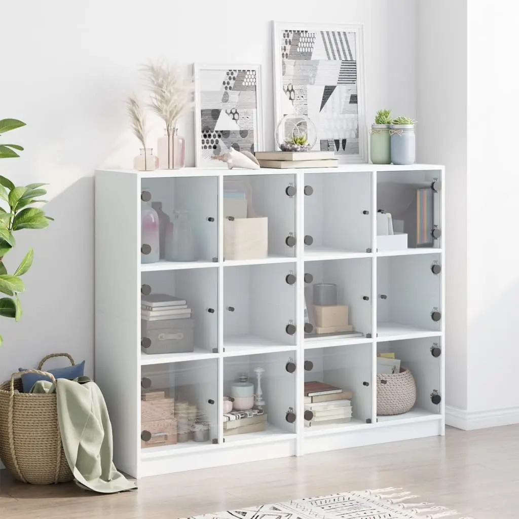 Bookcase Storage Cabinet Engineered Wood 136x37x109cm White