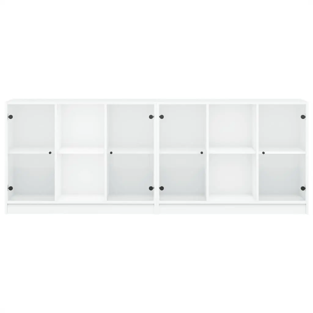 Bookcase with Glass Doors and Ample Storage 204x37x75cm