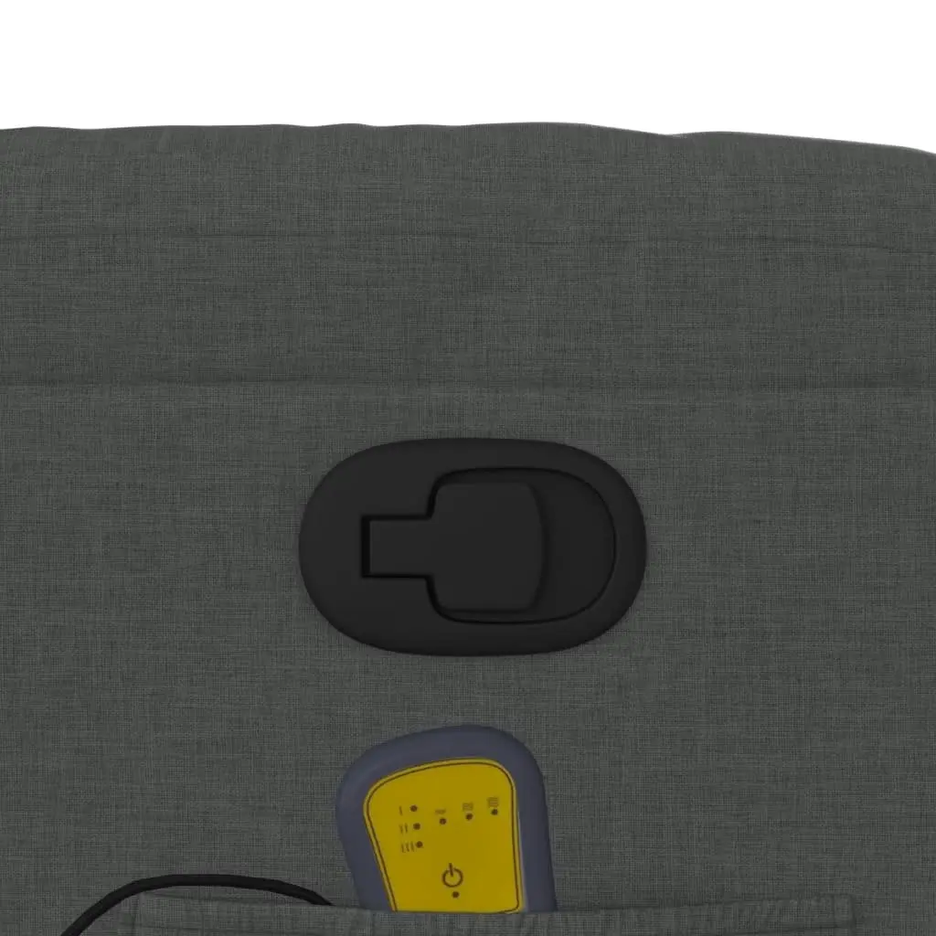 Massage Recliner Chair Manual Reclining Grey Fabric 6 Point Vibration
