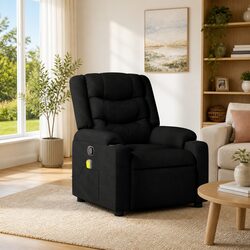 Comfort Meets Value: Black Fabric Recliner Chair