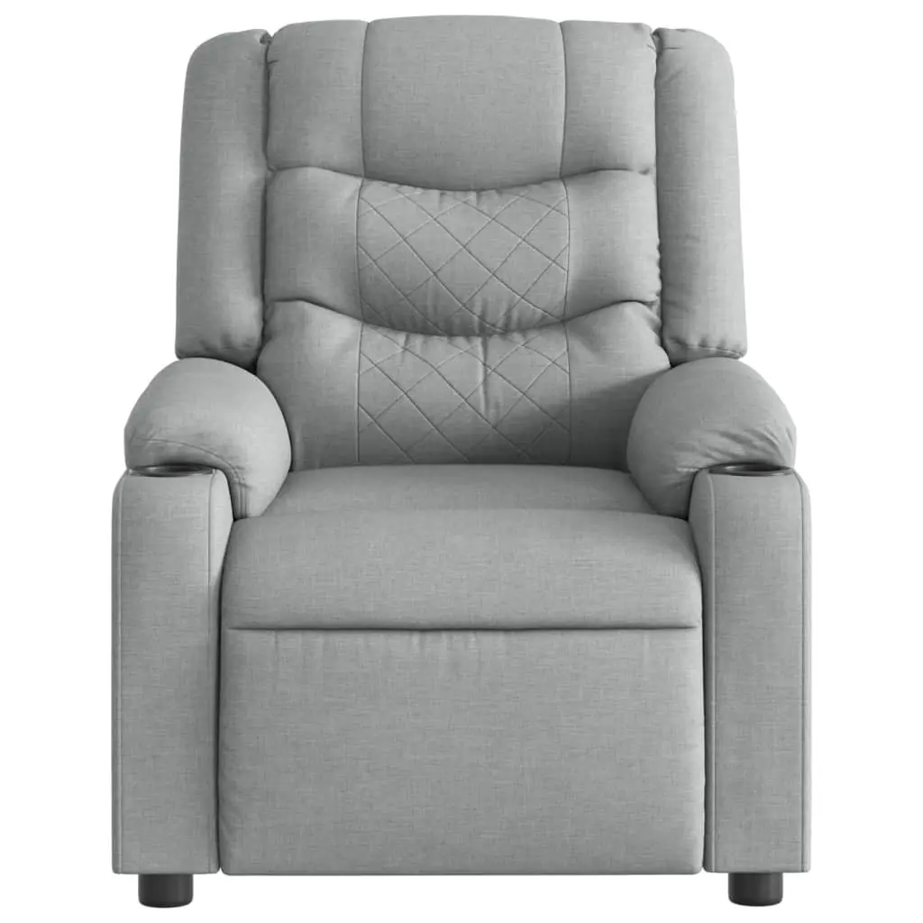 Electric Massage Recliner Chair Vibration Adjustable Grey Fabric