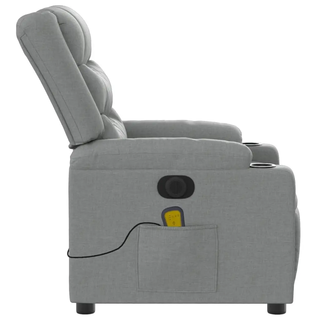 Electric Massage Recliner Chair Vibration Adjustable Grey Fabric