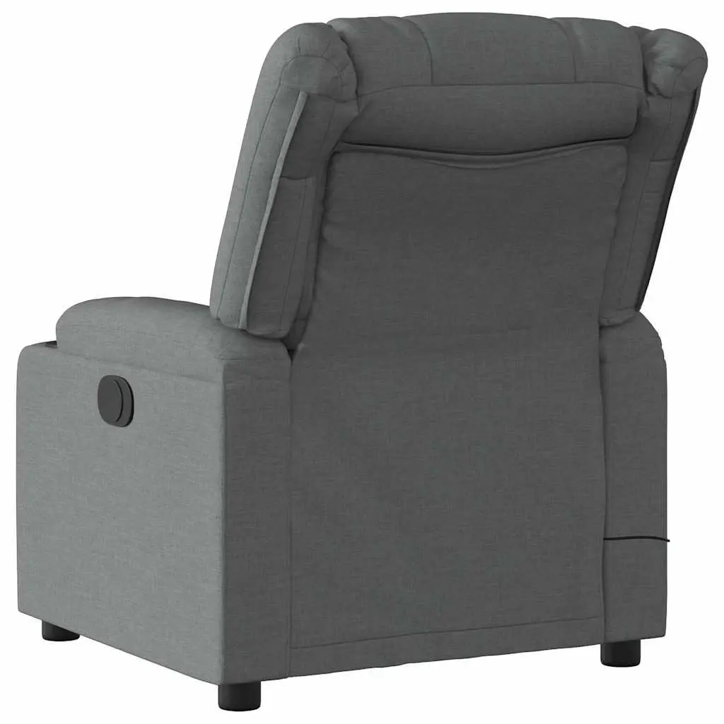 Electric Massage Recliner Chair Grey Fabric Armchair