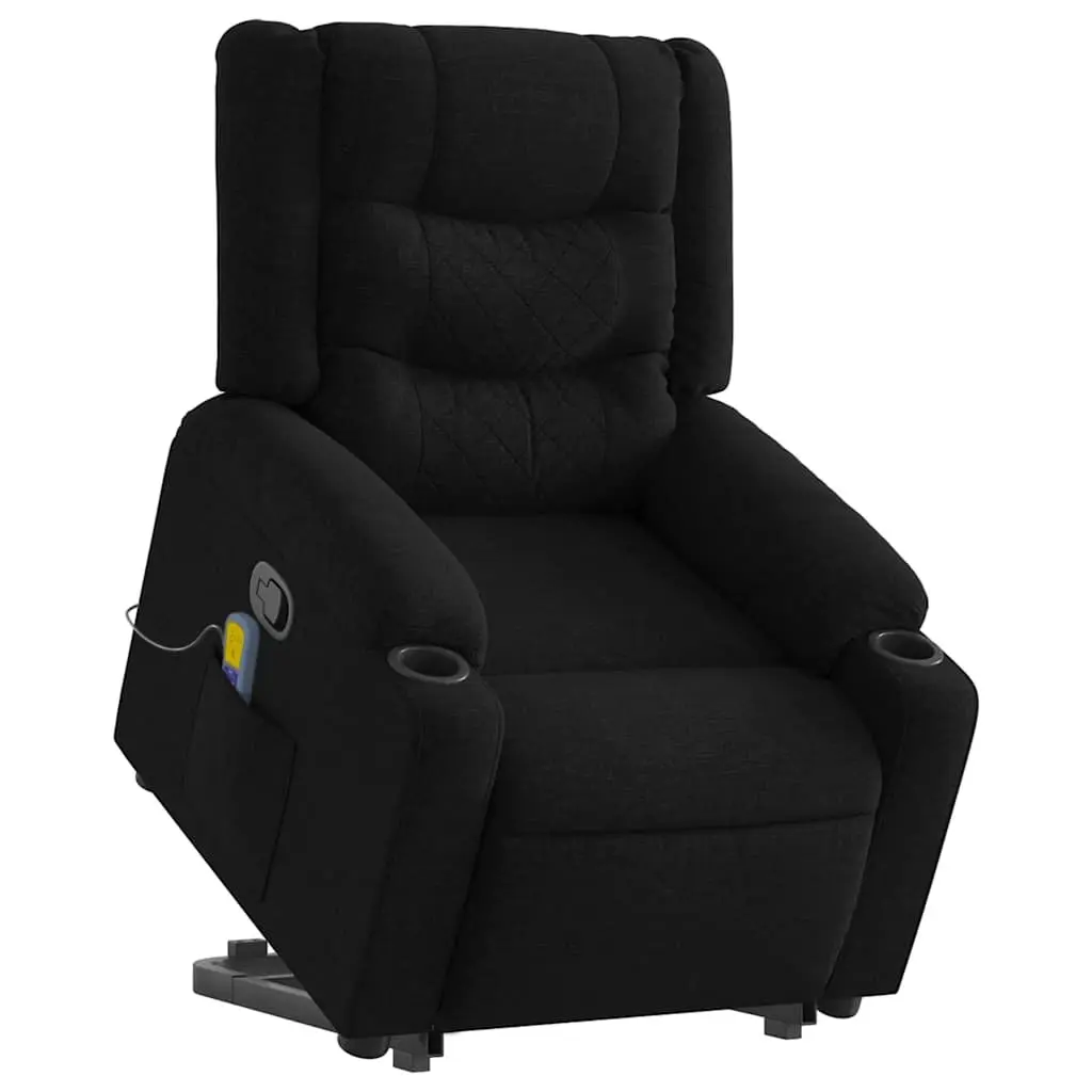 Electric Massage Recliner Chair Power Lift Black Fabric