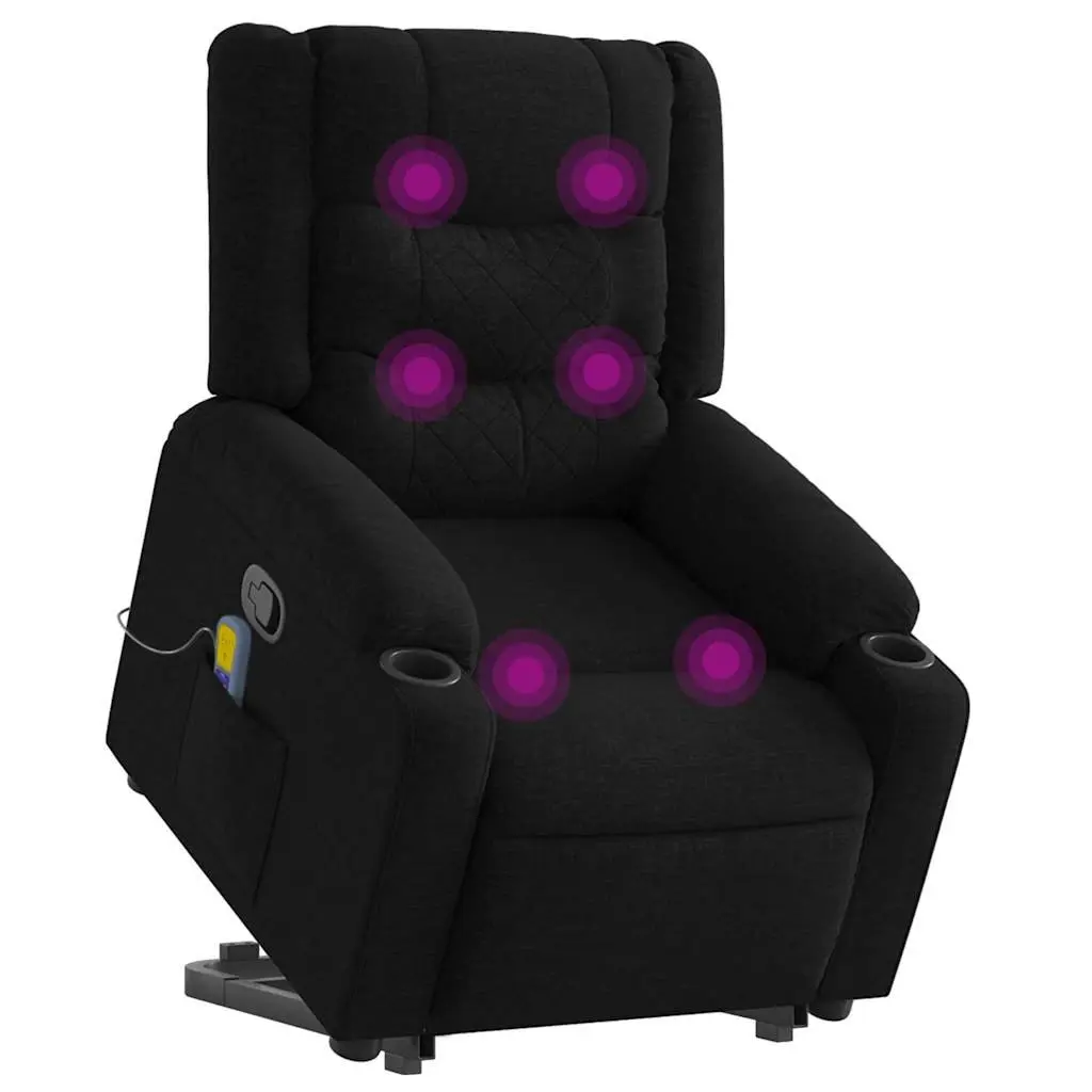 Electric Massage Recliner Chair Power Lift Black Fabric
