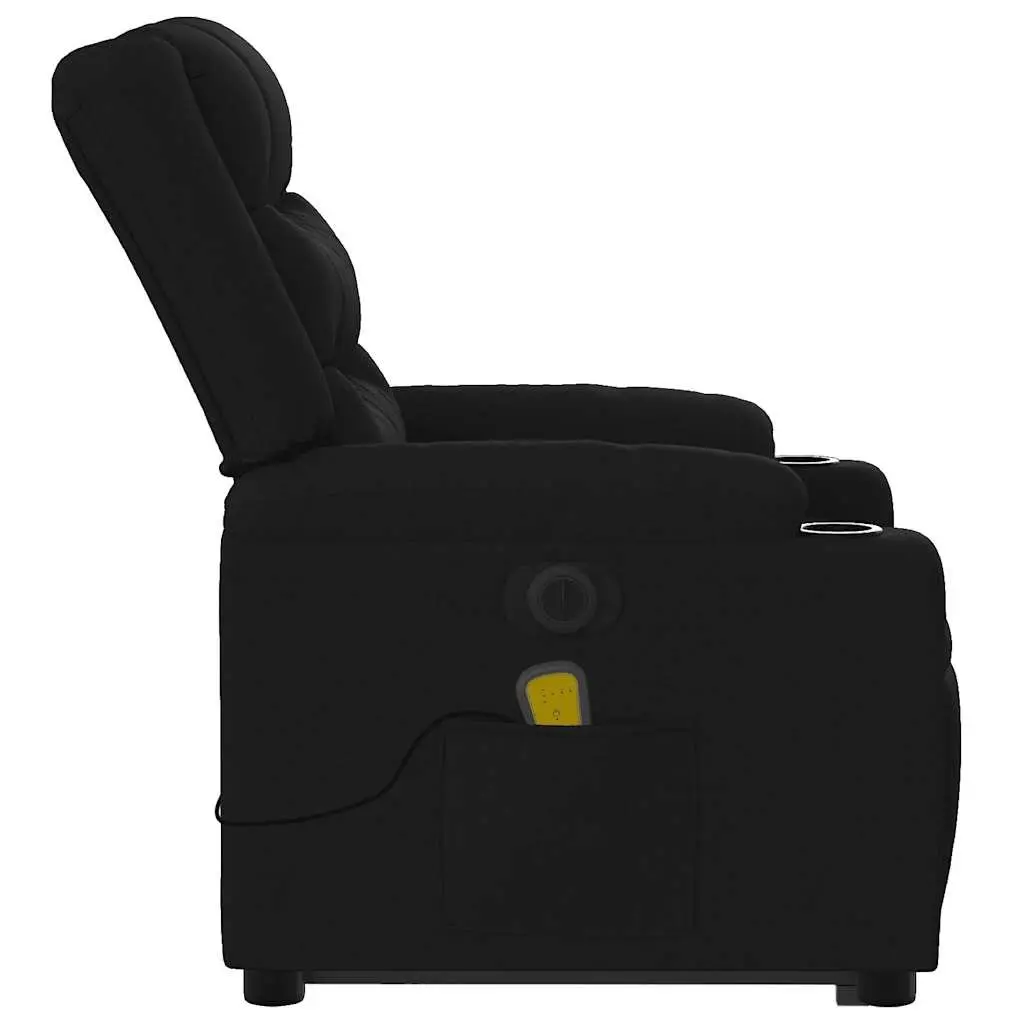 Electric Massage Recliner Chair Power Lift Function 135 Degrees Black Fabric