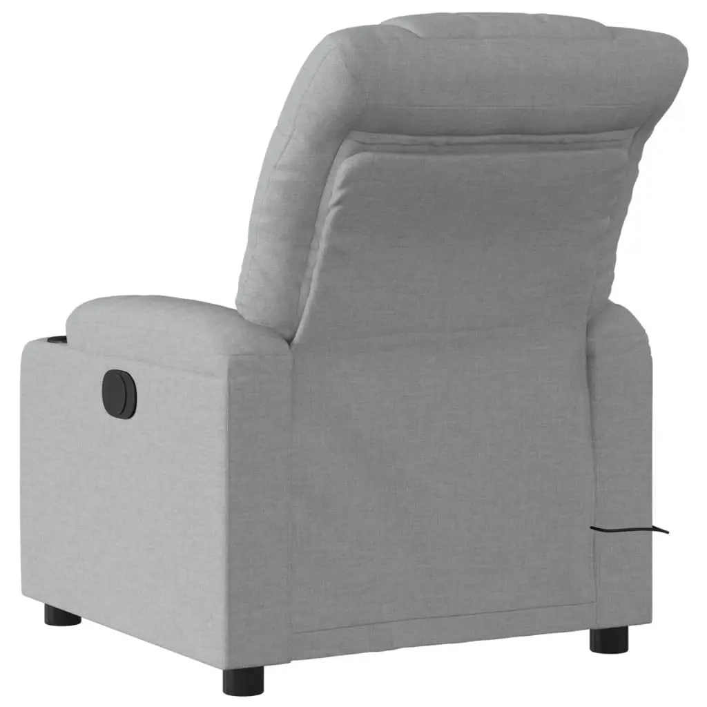 Electric Massage Recliner Chair Grey Fabric Armchair Lounge Sofa Seat