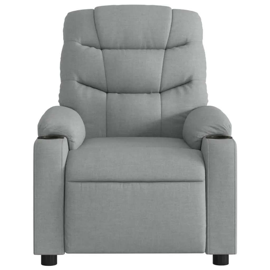 Electric Massage Recliner Chair Grey Fabric Armchair Lounge Sofa Seat