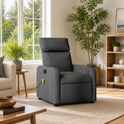 Affordable Comfort with Grey Fabric Massage Recliner Chair