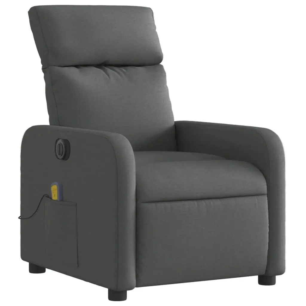 Electric Massage Recliner Chair Vibration Function Grey Fabric