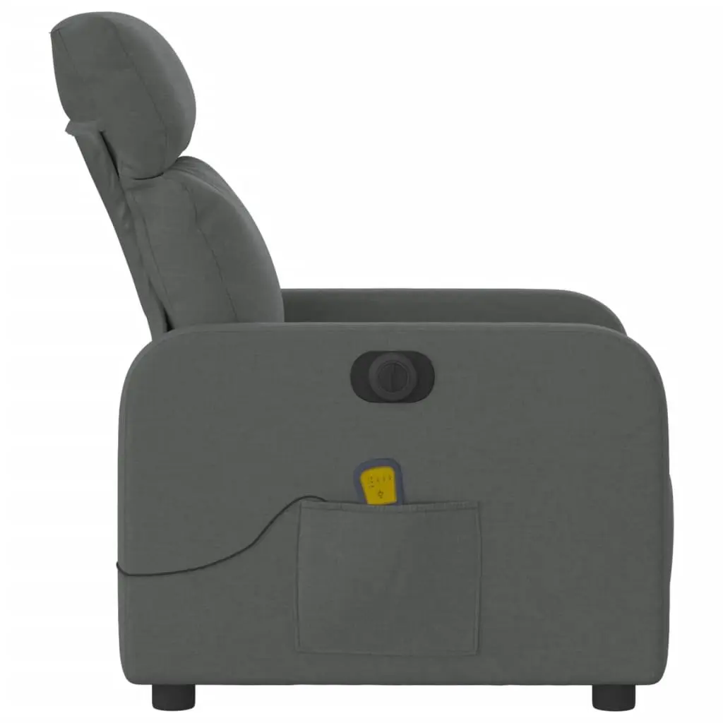 Electric Massage Recliner Chair Vibration Function Grey Fabric
