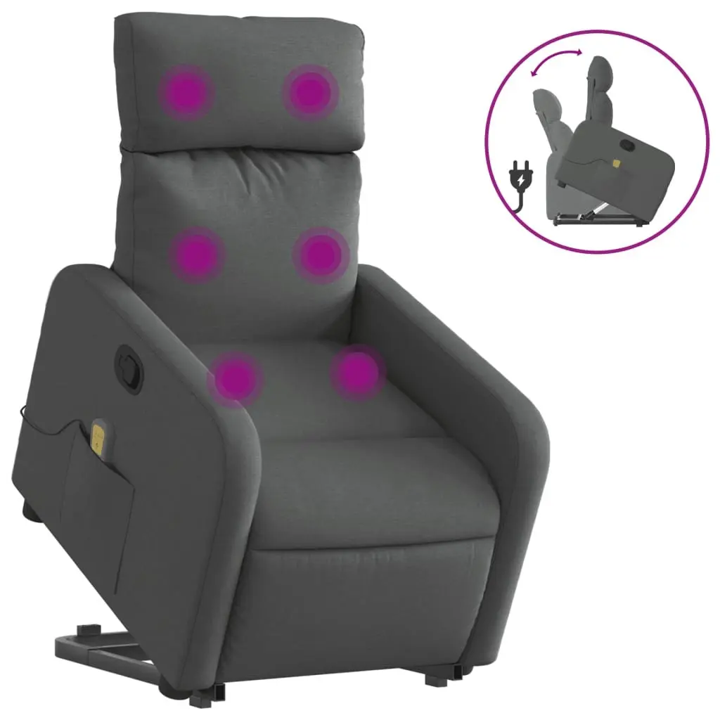 Electric Recliner Chair in Grey Fabric