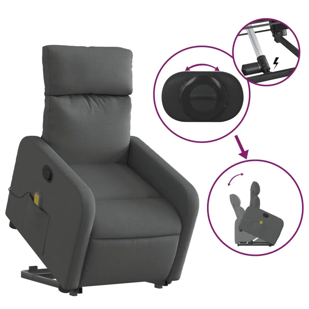 Electric Recliner Chair in Grey Fabric