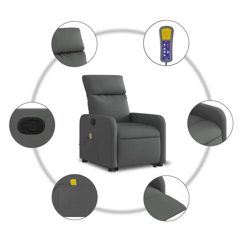 Electric Recliner Chair in Grey Fabric