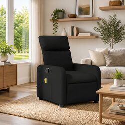 Comfortable and Reliable: Black Faux Leather Massage Recliner