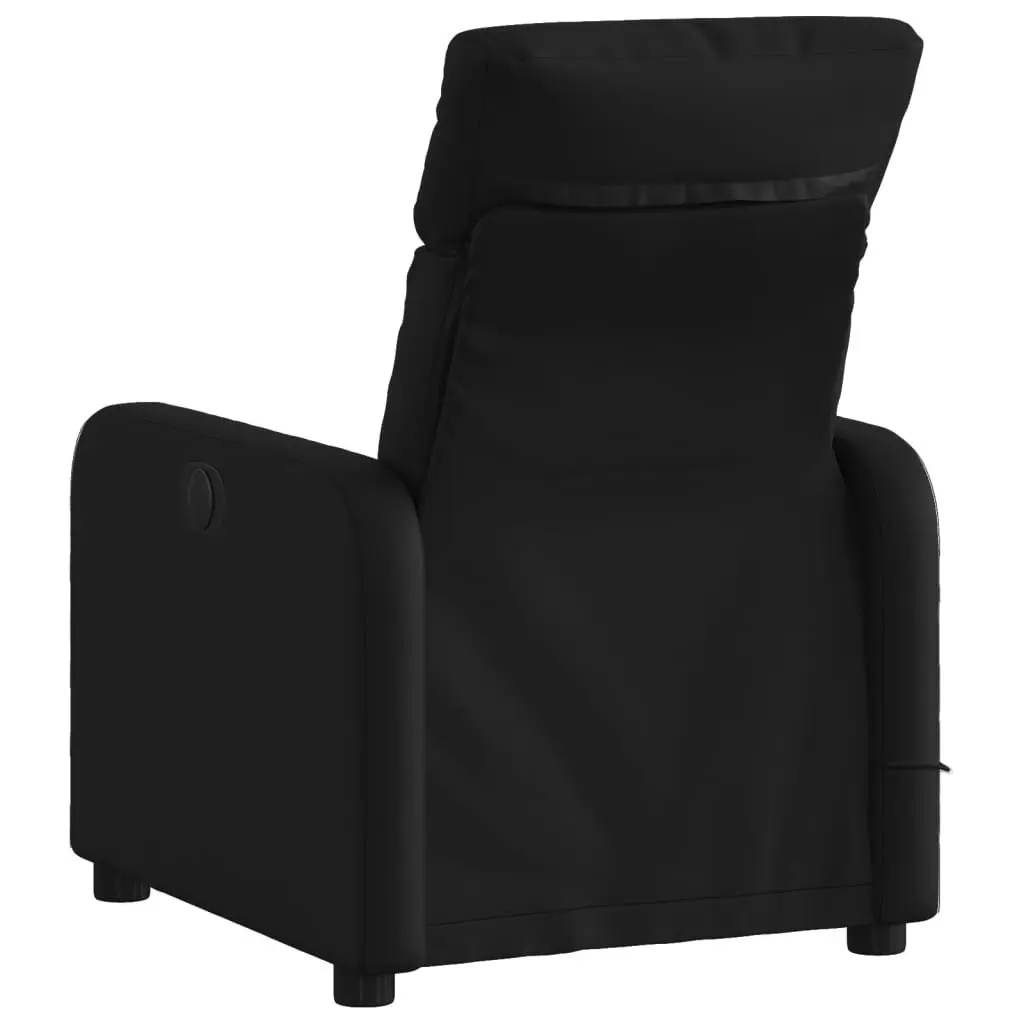 Massage Recliner Chair Black Faux Leather Manual Reclining 6 Massage Points