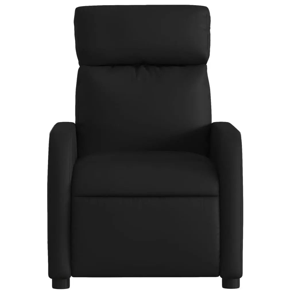 Massage Recliner Chair Black Faux Leather Manual Reclining 6 Massage Points