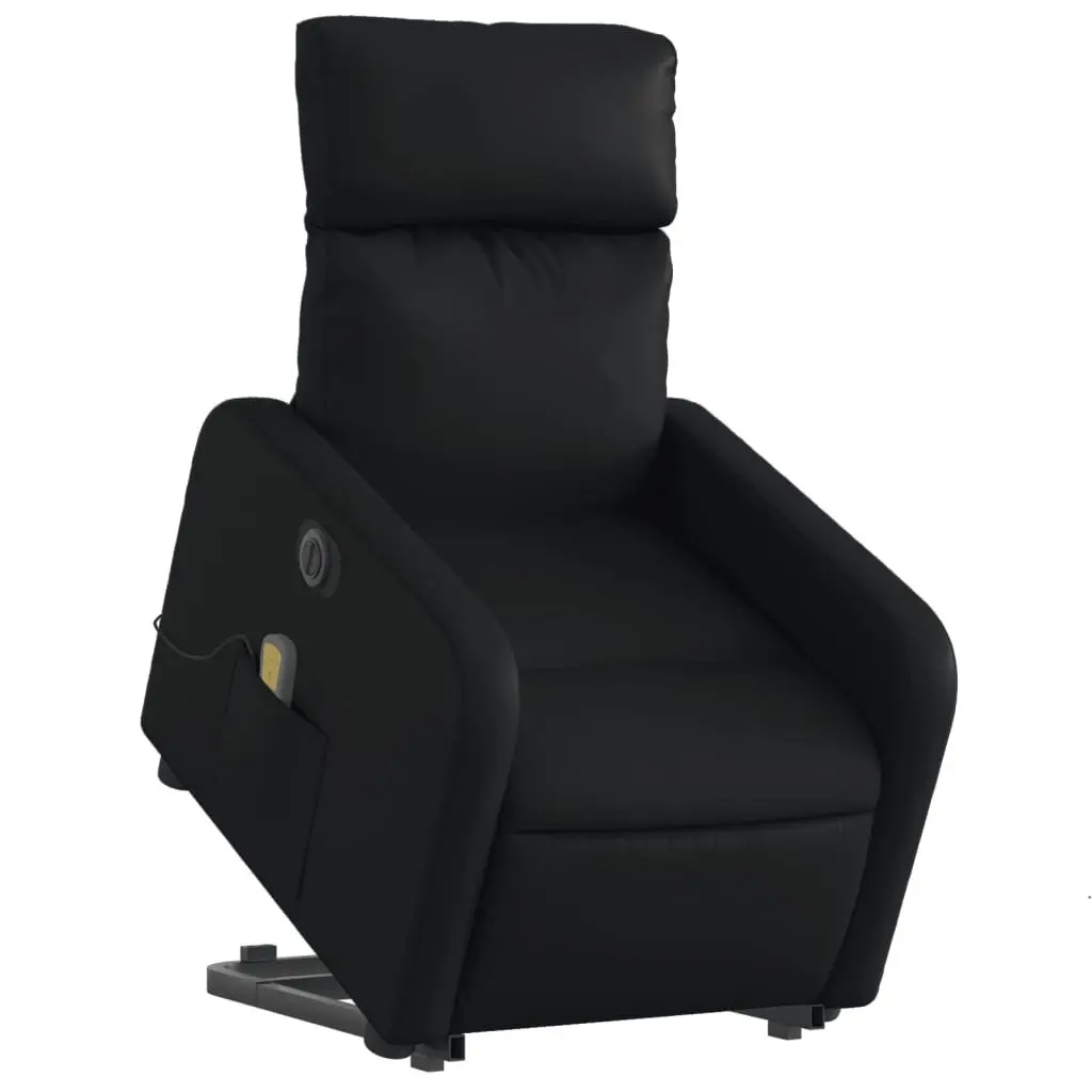 Electric Massage Recliner Chair Power Lift Function Adjustable Backrest Footrest Black Faux Leather