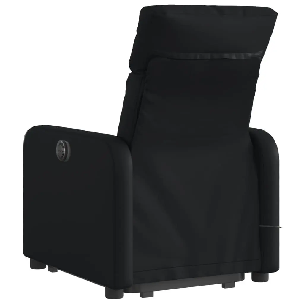 Electric Massage Recliner Chair Power Lift Function Adjustable Backrest Footrest Black Faux Leather