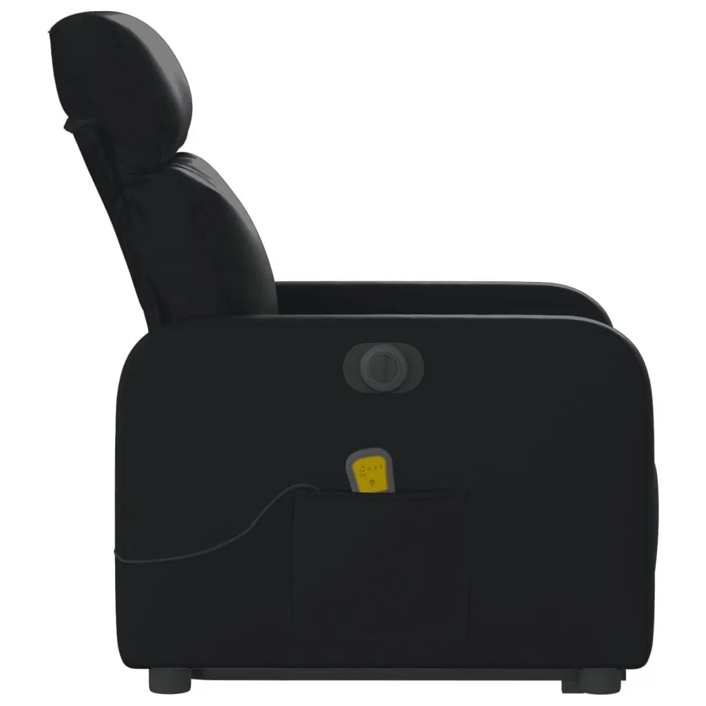Electric Massage Recliner Chair Power Lift Function Adjustable Backrest Footrest Black Faux Leather