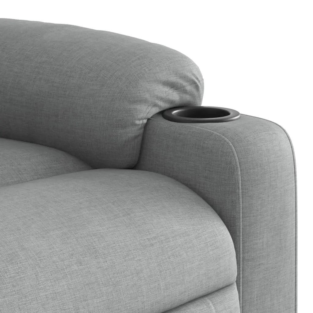Massage Recliner Chair Manual Reclining Vibration Grey Fabric