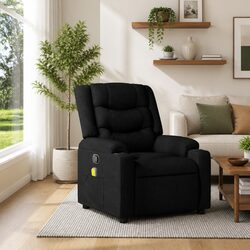 Affordable Black Fabric Manual Recline Massage Chair