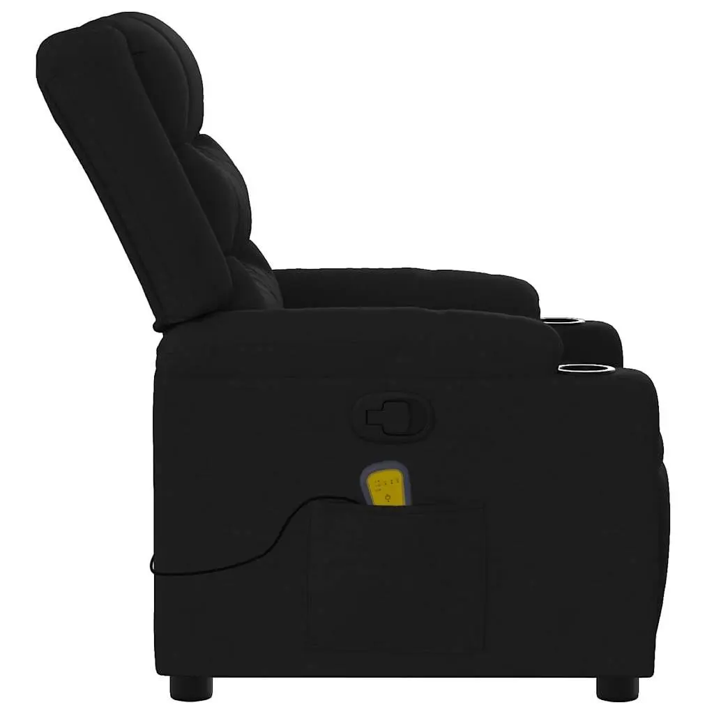Recliner Chair Manual Vibration Massage Armchair Black Fabric 135 Degree