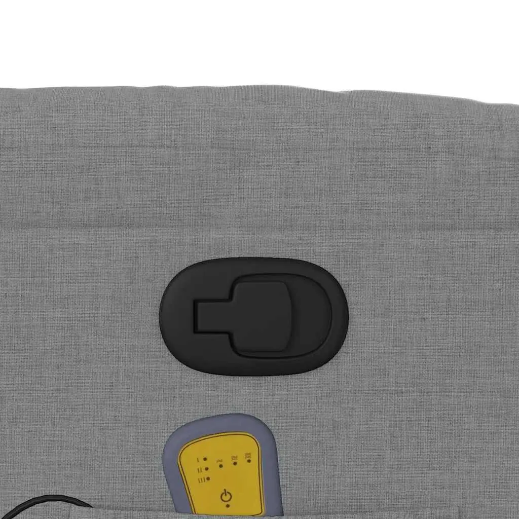Grey Fabric Reclining Massage Chair Manual Adjustment Vibration Lounge Seat