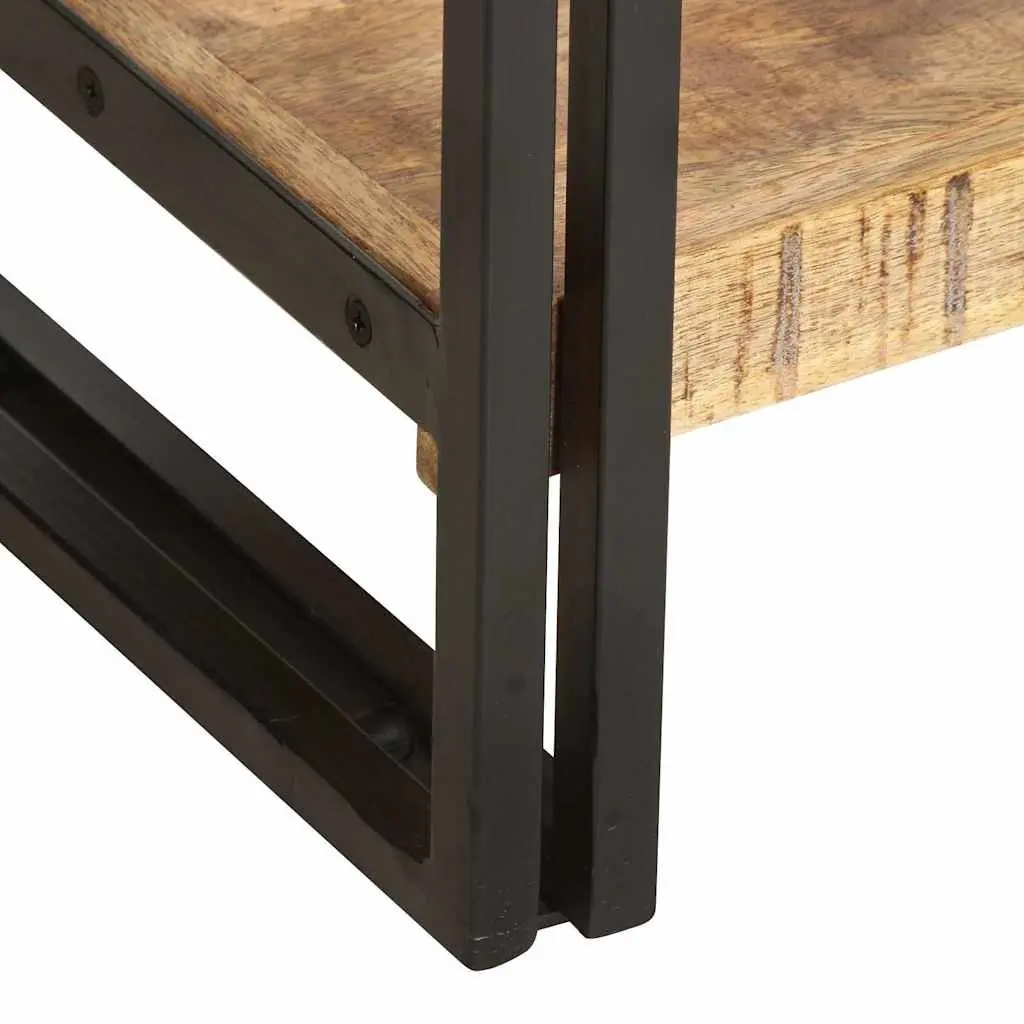 5-Tier Bookcase Storage Display 40x30x180 cm Brown Solid Mango Wood Industrial Shelf