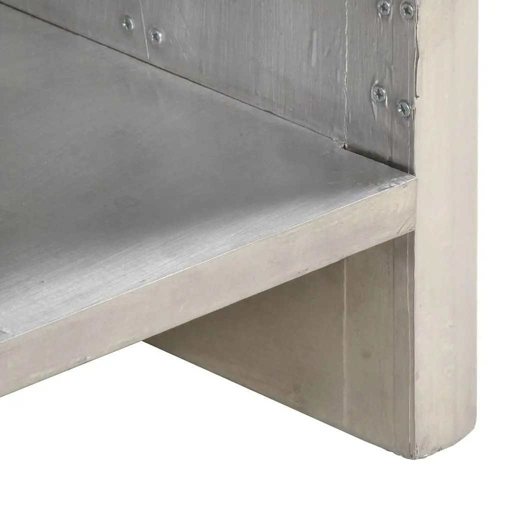 Metal Aviator Sideboard Storage Cabinet 110x35x75 cm Drawers Shelf Silver