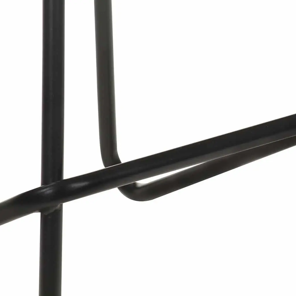 Bar Stools Industrial Style Leather Seat Iron Frame 2 pcs Black