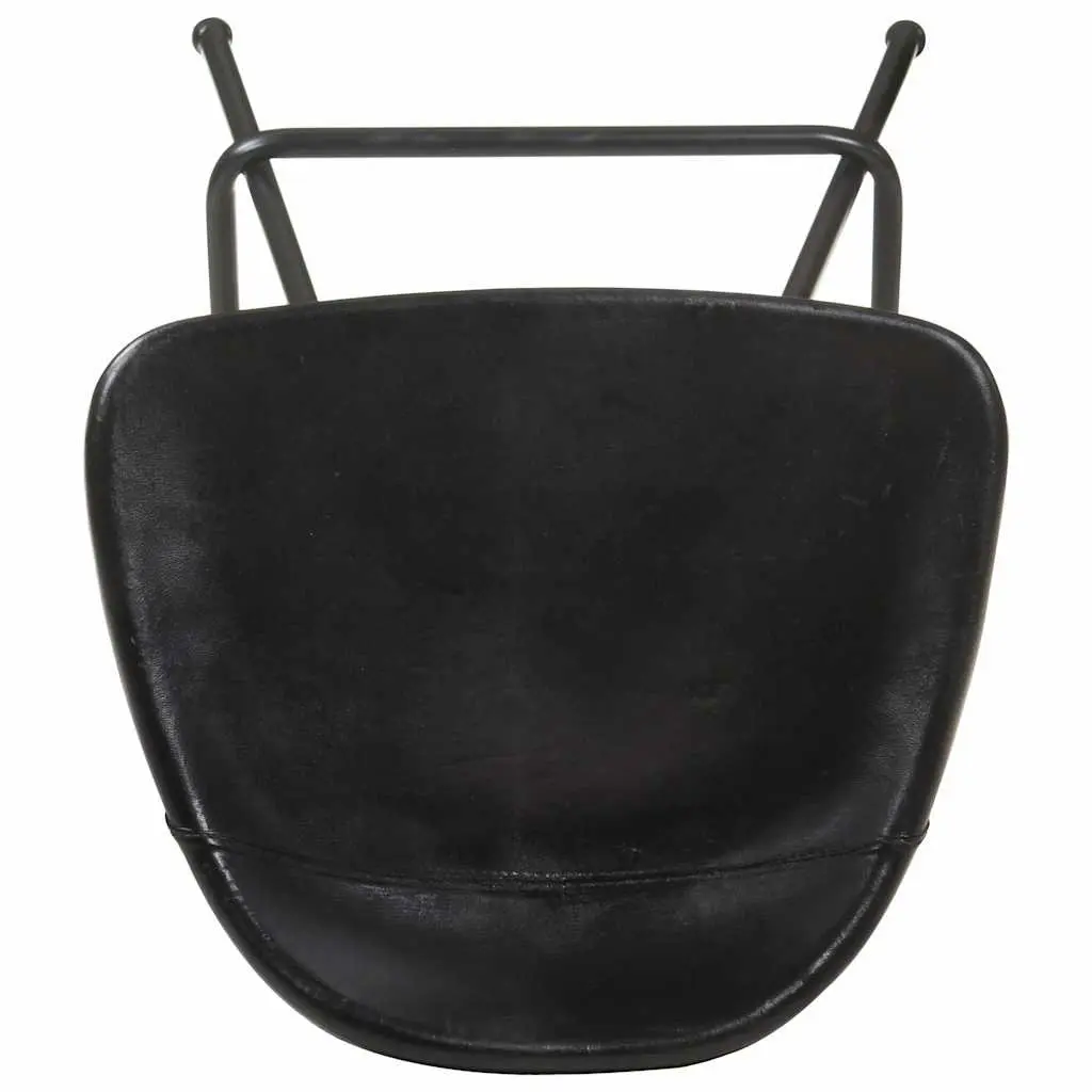 Bar Stools Industrial Style Dining Kitchen Chairs Black Leather Seats Set of 4
