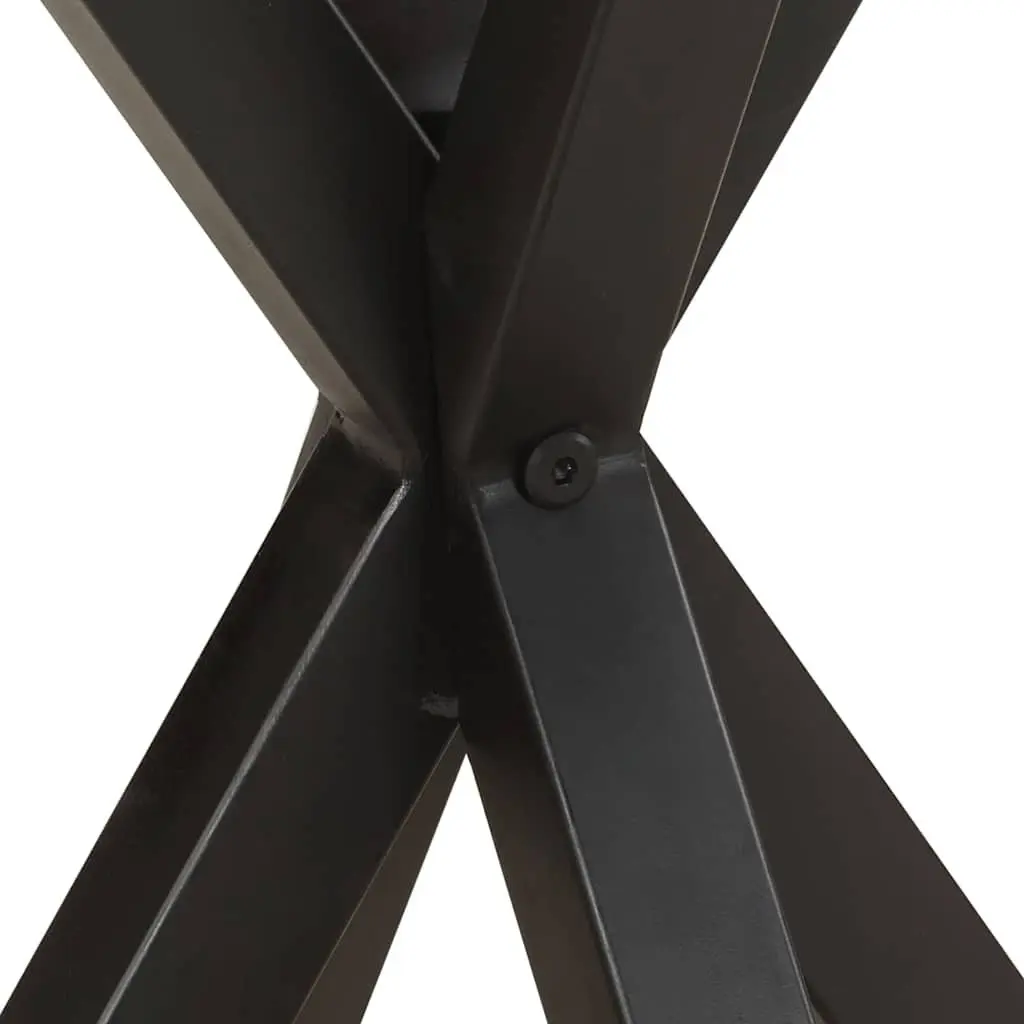 End Table 48x48x56 cm Brown Wooden Side Table with Iron Legs Living Room