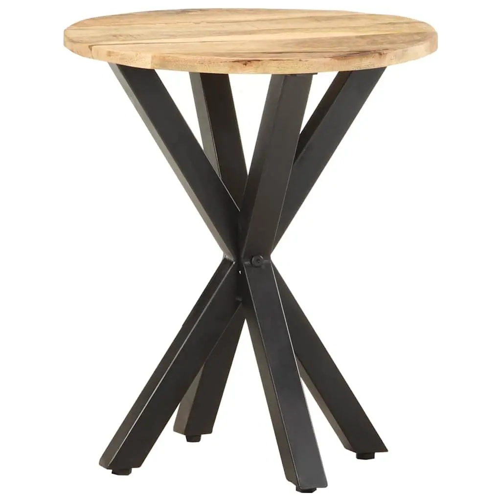 End Table 48x48x56 cm Brown Wooden Side Table with Iron Legs Living Room