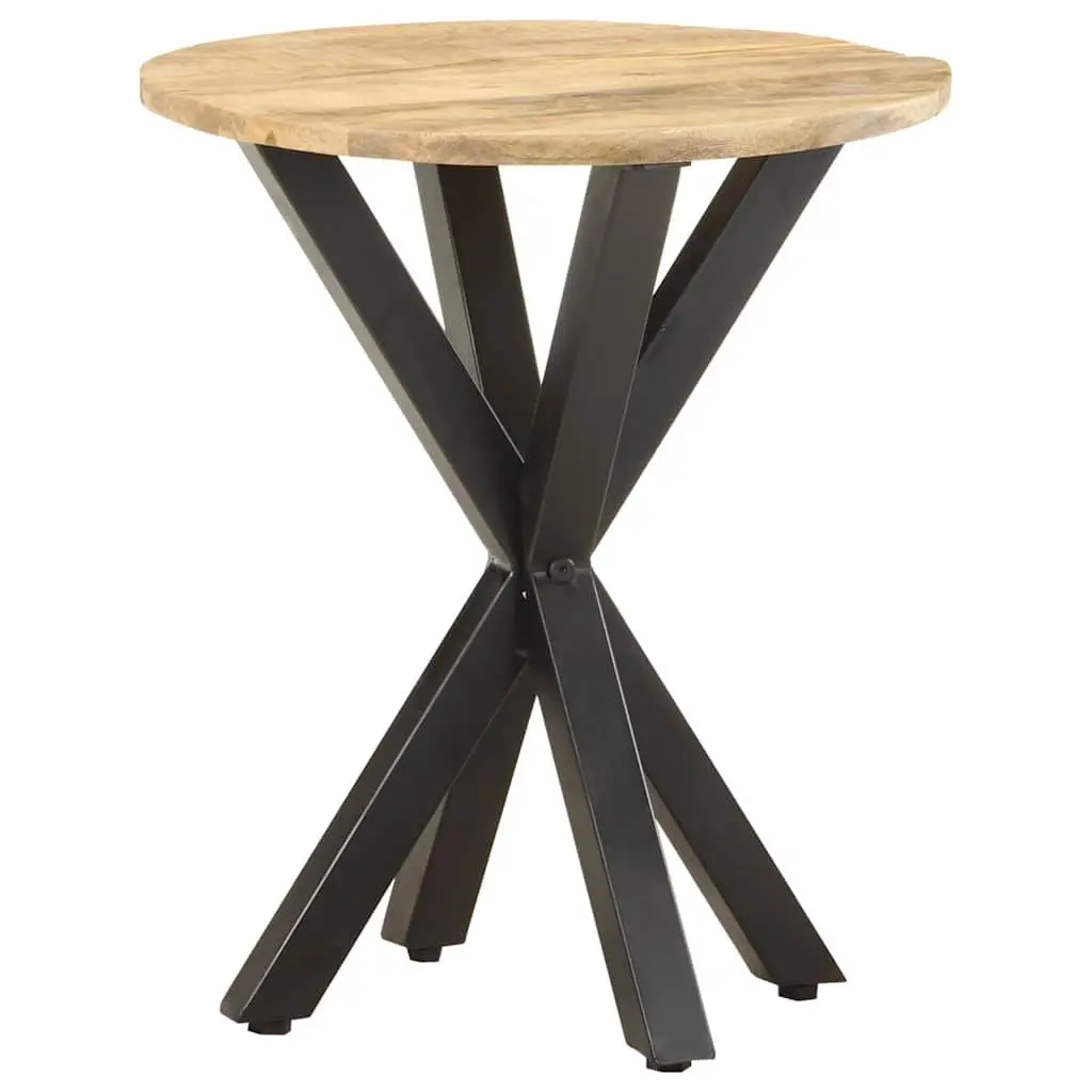 End Table 48x48x56 cm Brown Wooden Side Table with Iron Legs Living Room