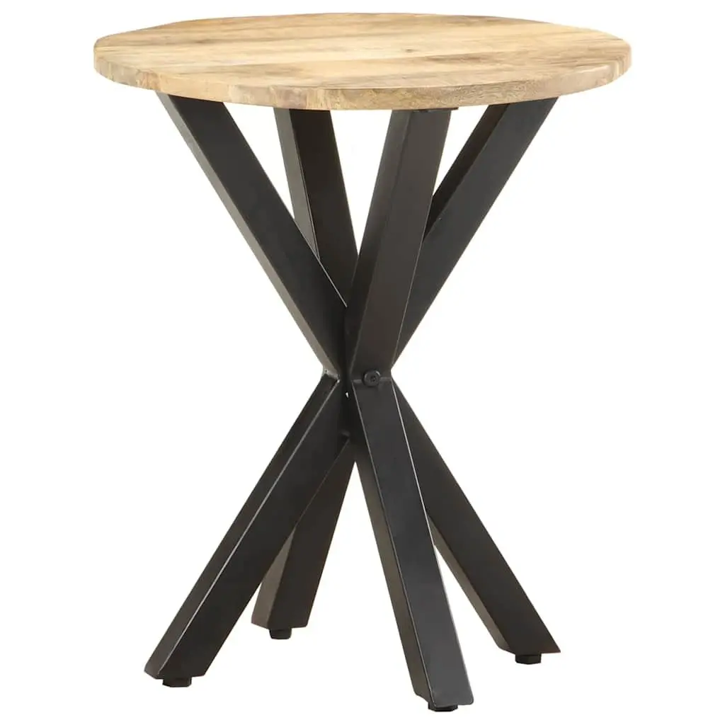 End Table 48x48x56 cm Brown Wooden Side Table with Iron Legs Living Room